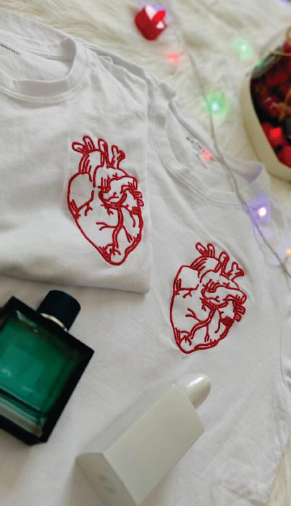 Anatomical Heart Wido Embroidery