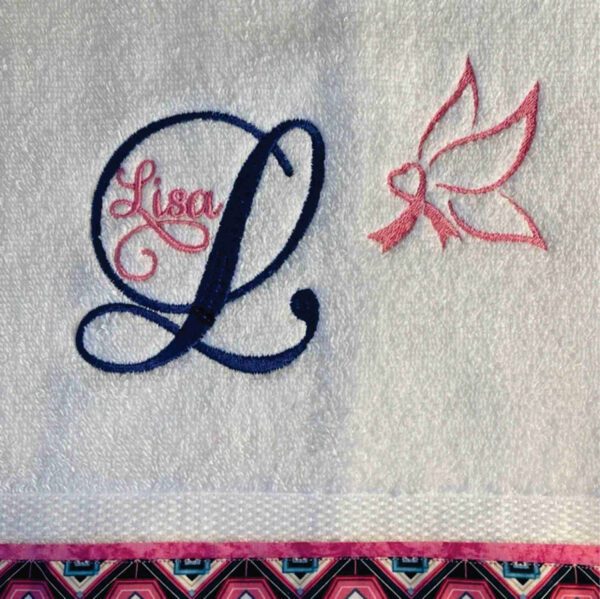 Breast Cancer ribbon machine embroidery design from widoembroidery.com