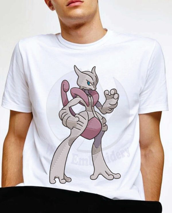 Mewtwo pokemon Machine Embroidery Design from widoembroidery