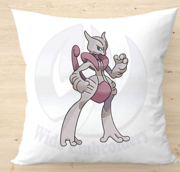 Mewtwo pokemon Machine Embroidery Design from widoembroidery