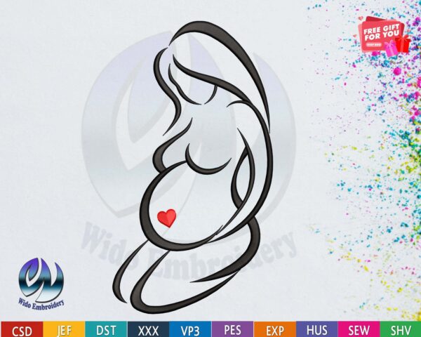 Pregnancy Mother embroidery design from widoembroidery.com