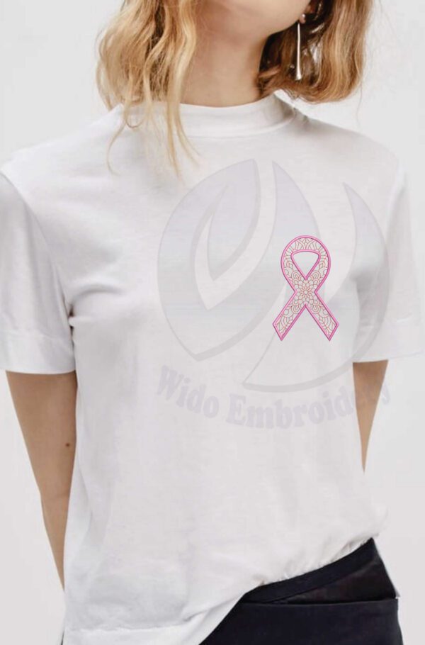 cancer ribbon run embroidery design from widoembroidery.com