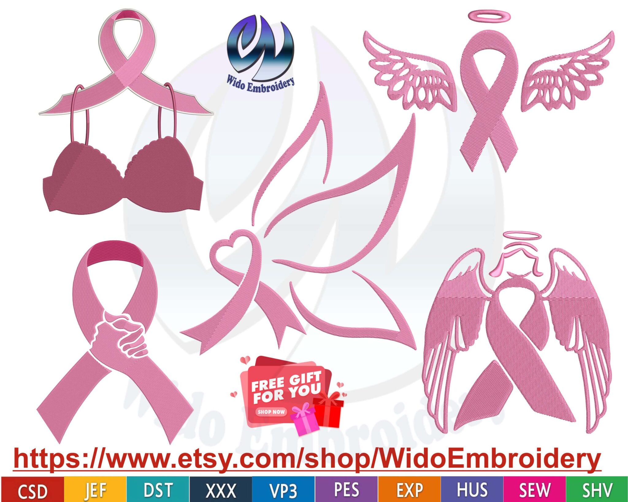 top 5 cancer breast embroidery from widoembroidery.com