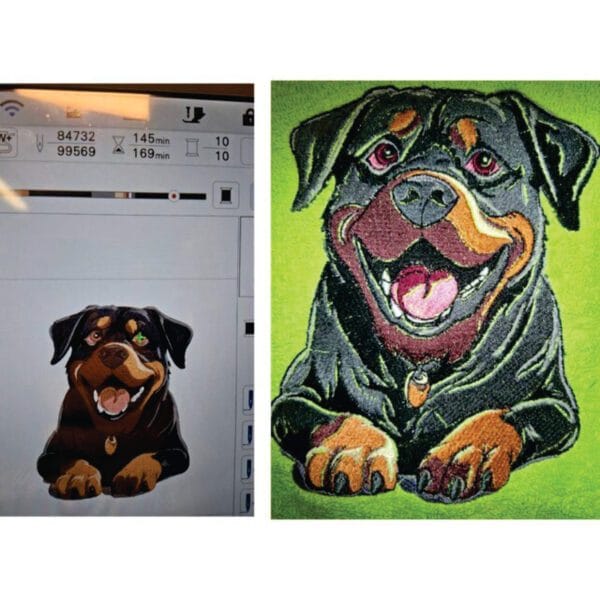 Rottweiler embroidery design from widoembroidery.com