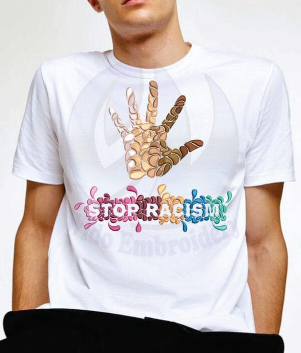 stop racism embroidery design from widoembroidery.com