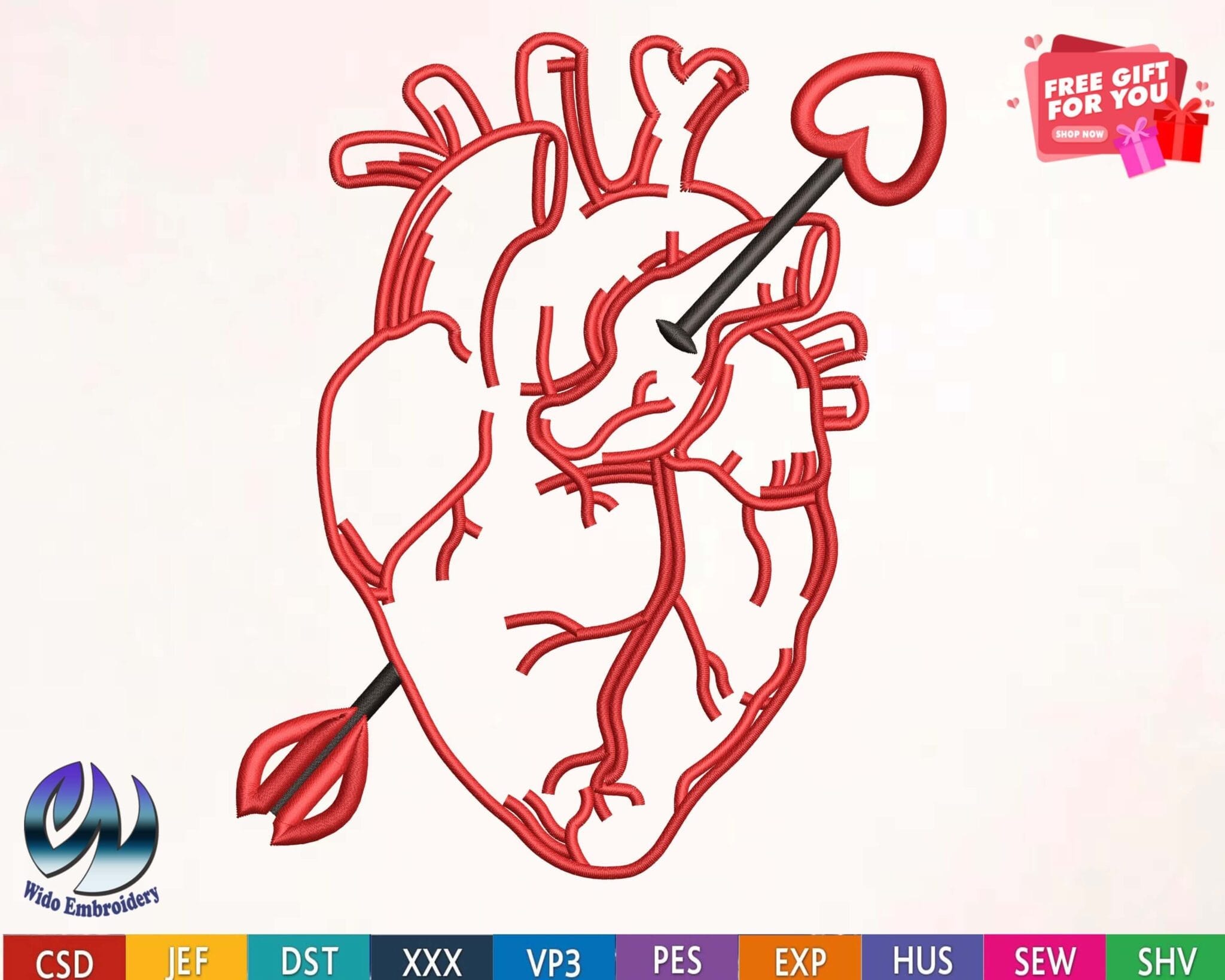 love Heart Embroidery design from WidoEmbroidery.com