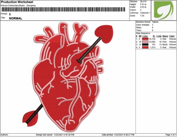 Heart machine Embroidery design from WidoEmbroidery.com