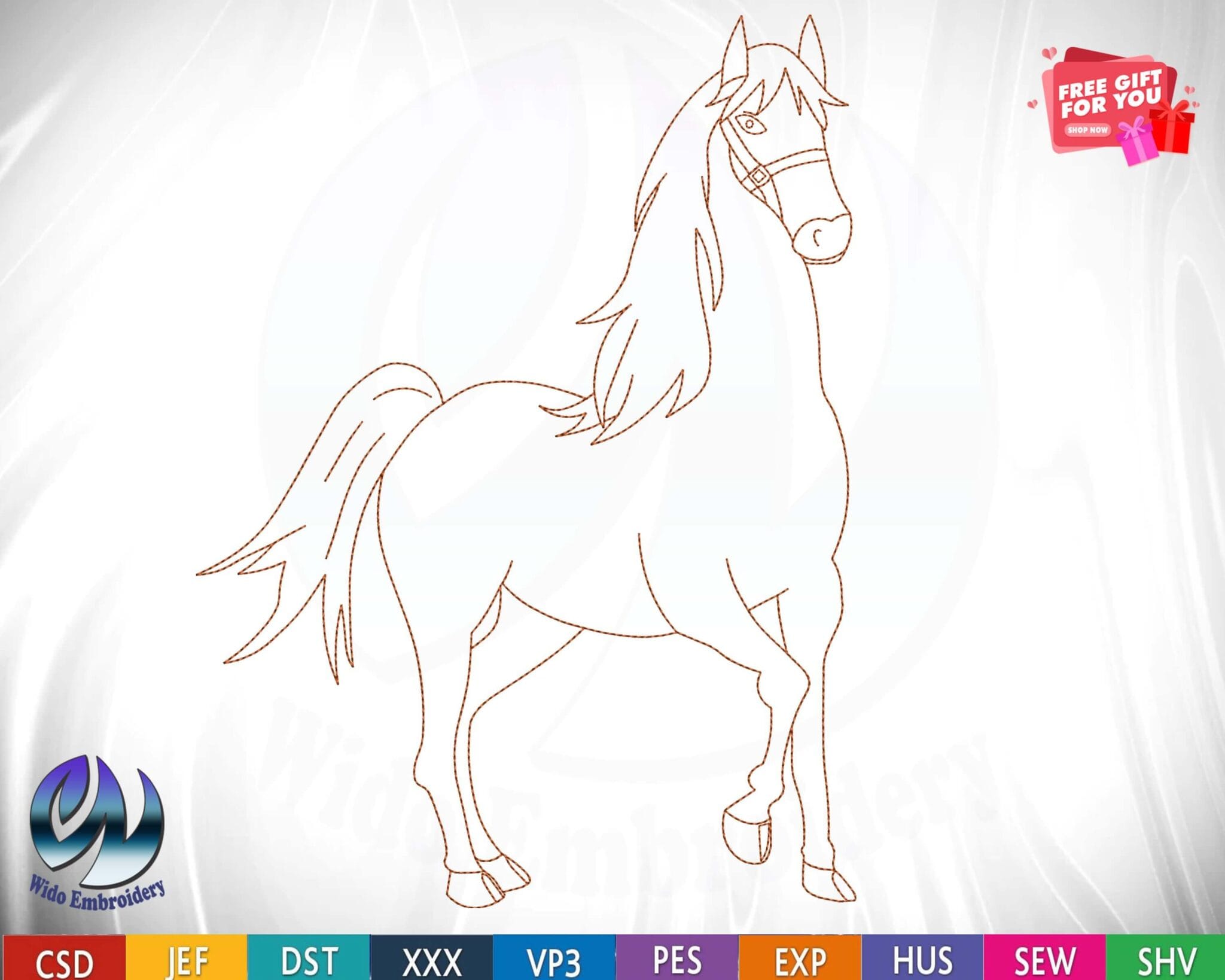 horse machine embroidery design from widoembroidery.com