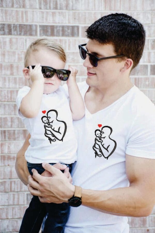 Father and baby symbol embroidery design from widoembroidery.com