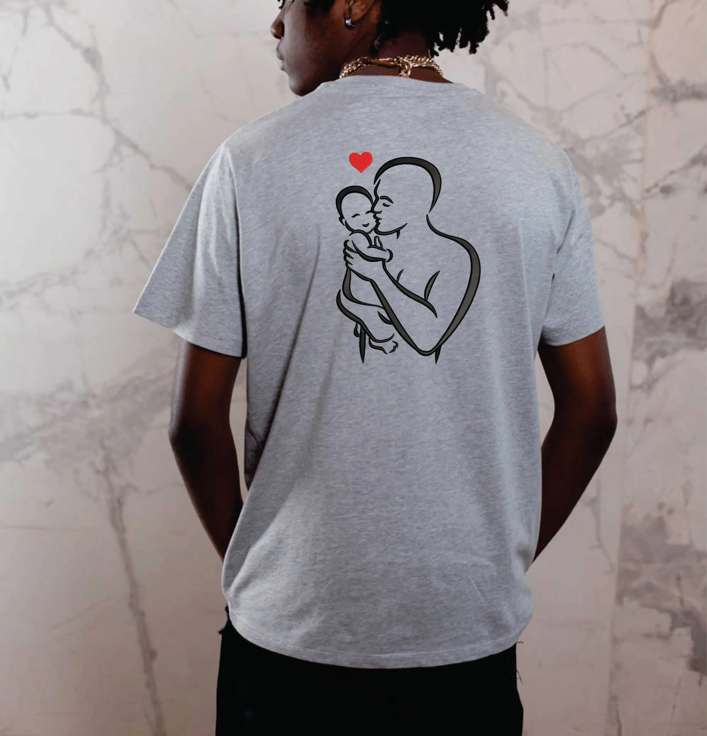 Father and baby symbol embroidery design from widoembroidery.com