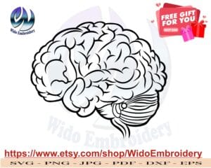 Anatomical Brain svg Designs from widoembroidery.com