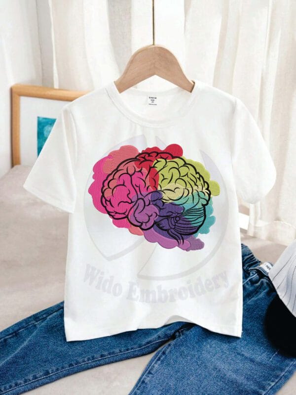 anatomically brain watercoloer embroidery design from wido embroidery.com