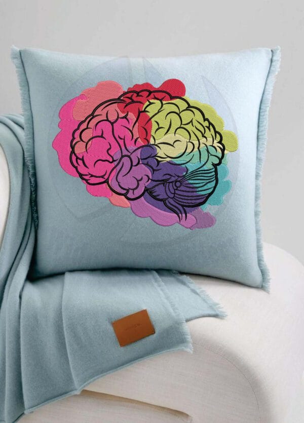 anatomically brain watercoloer embroidery design from wido embroidery.com