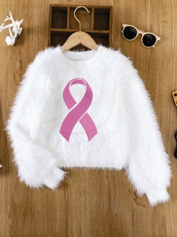 breast cancer simple embroidery design from widoembroidery.com