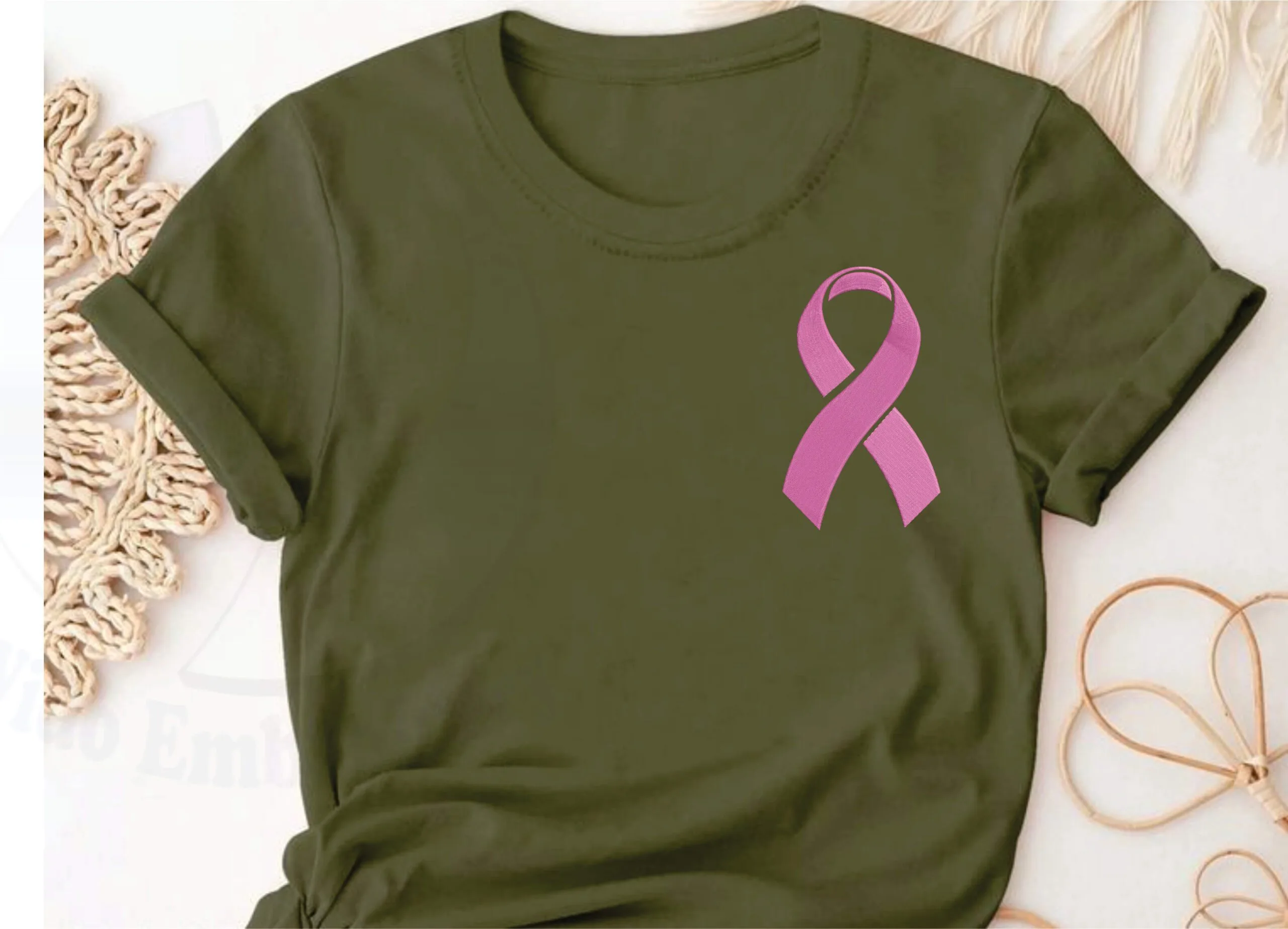 breast cancer simple embroidery design from widoembroidery.com