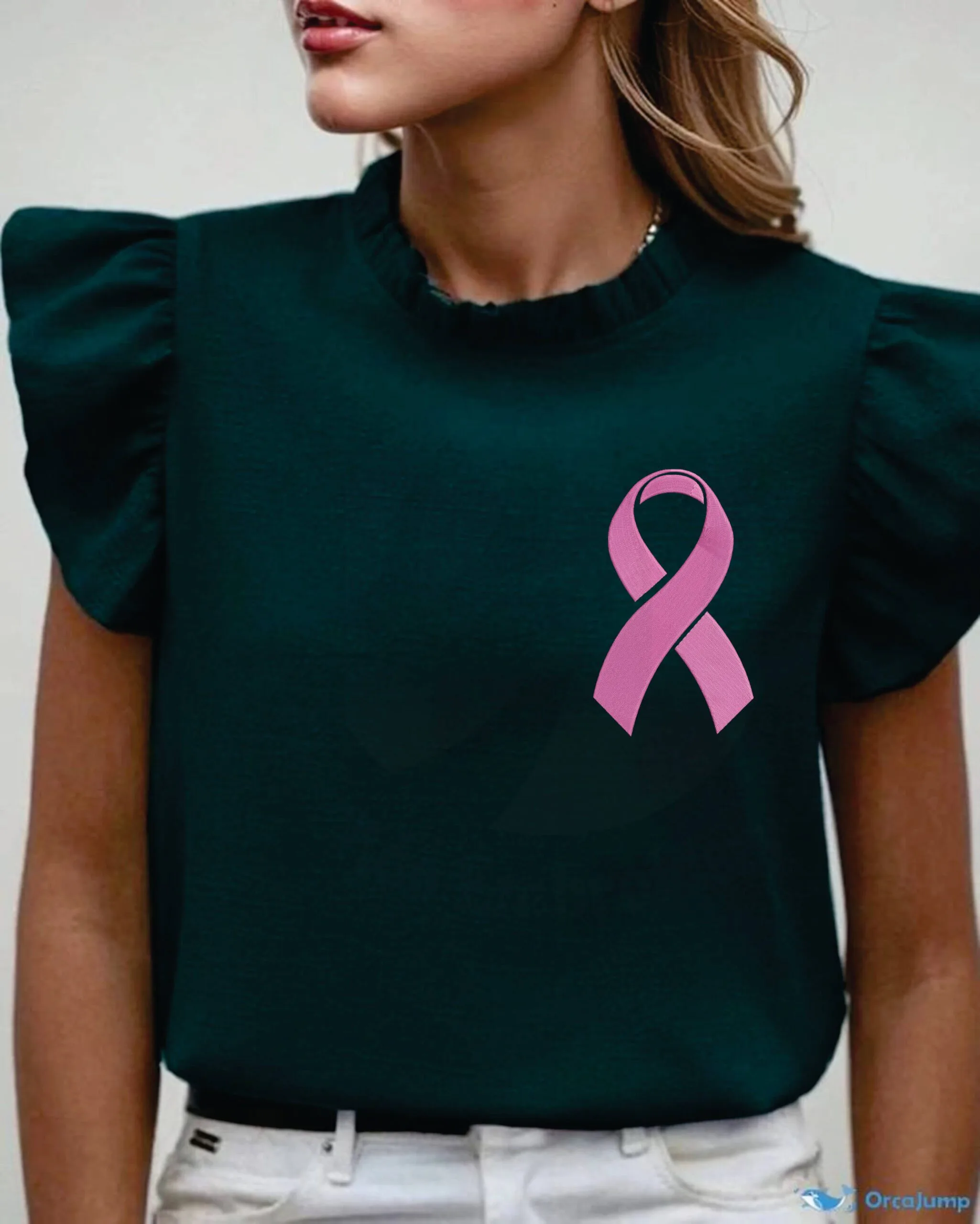 breast cancer simple embroidery design from widoembroidery.com