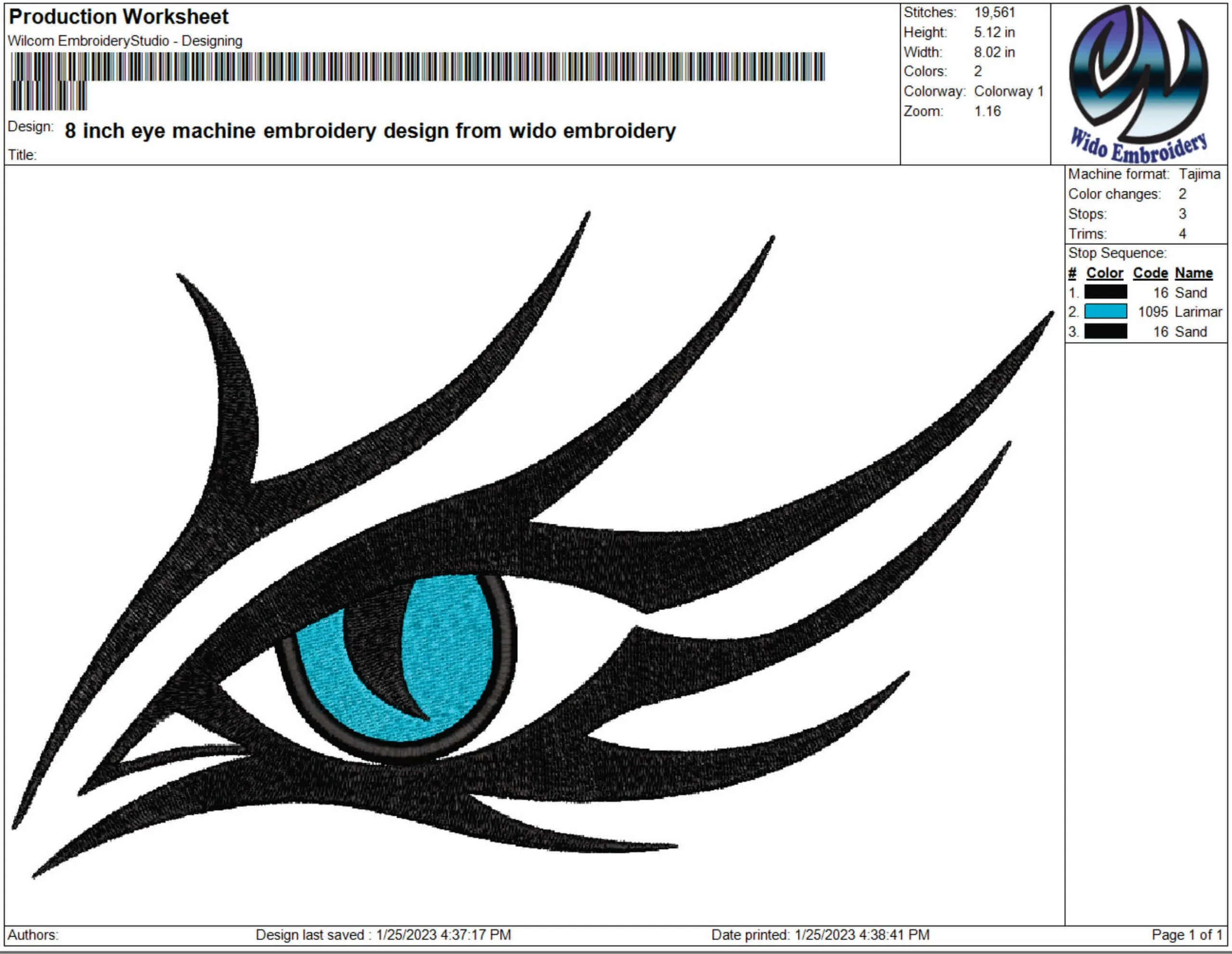 eye machine embroidery design from widoembroidery.com