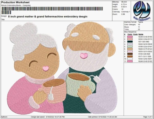 grandparents embroidery design from wido embroidery.com