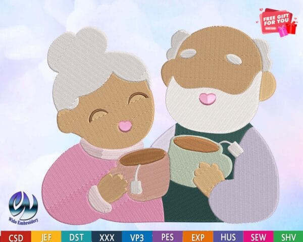 grandparents embroidery design from wido embroidery.com