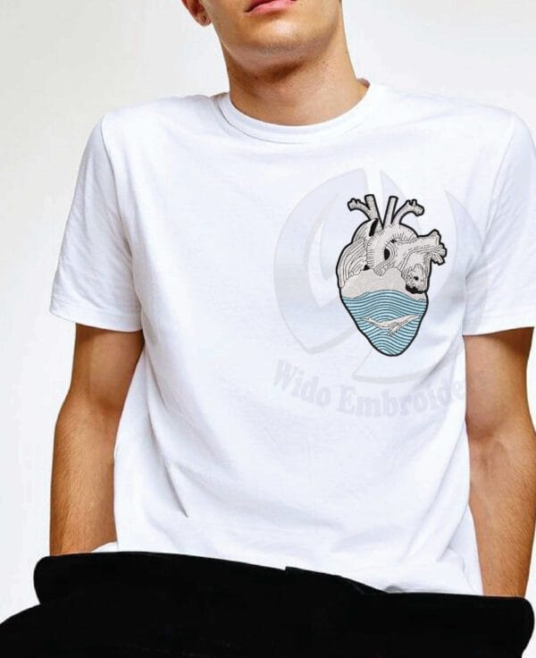 heart anatomy dolphin embroidery design from widoembroidery.com