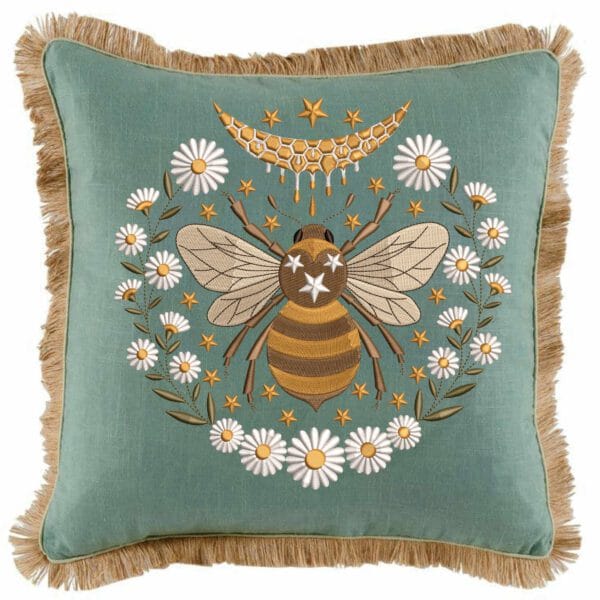 BEE moon embroidery design from widoembroidery.com