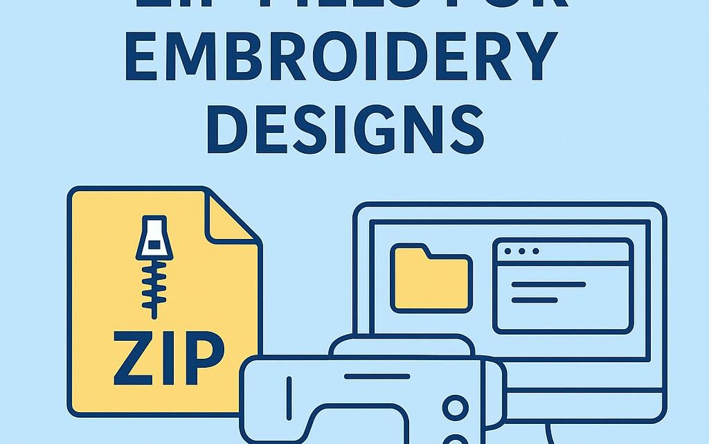 how to open a zip file for embrodiery design