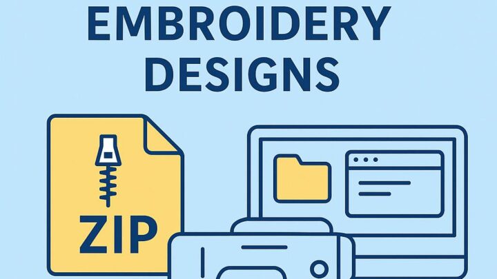 how to open a zip file for embrodiery design