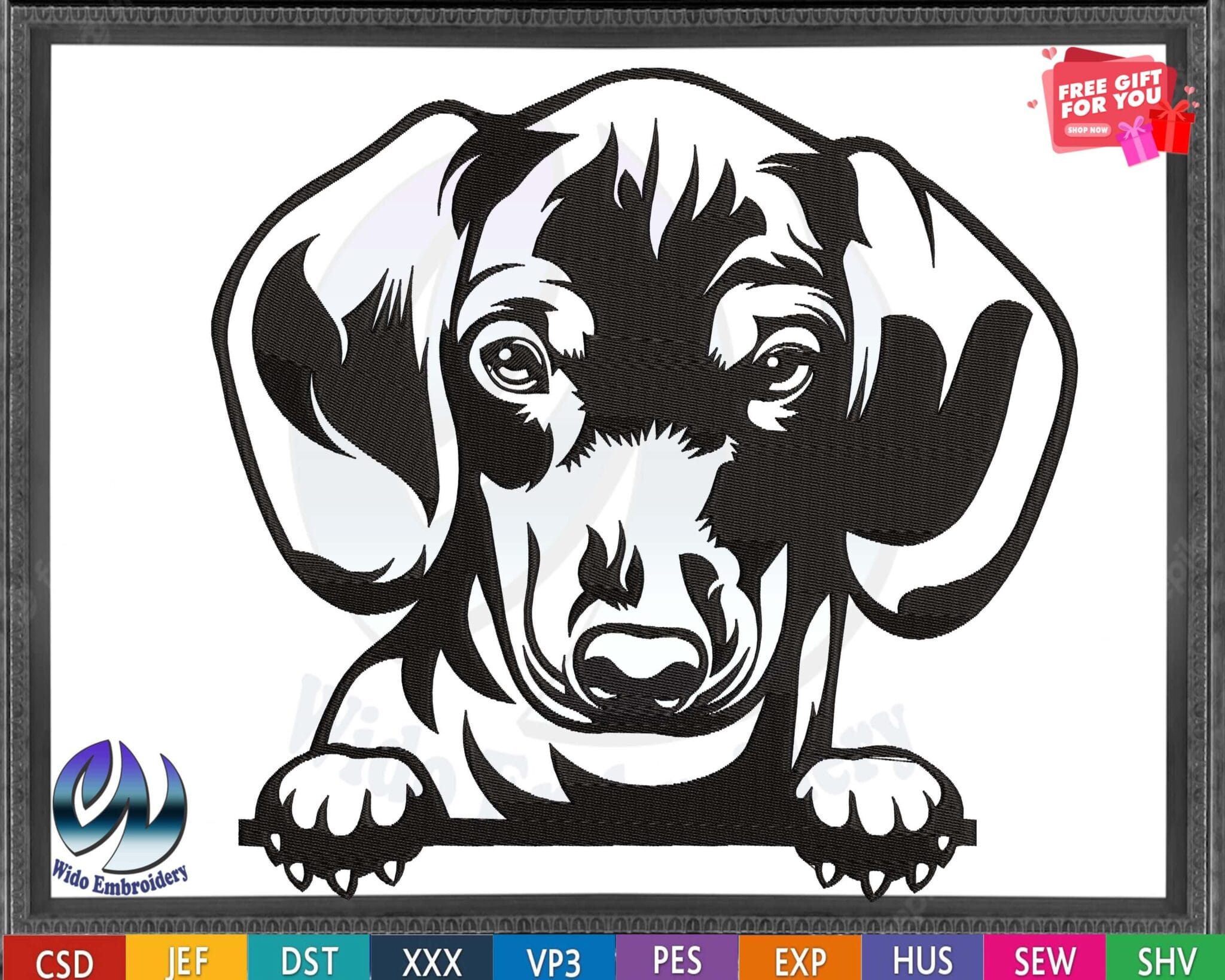 dogs embroidery design from widoembroidery.com