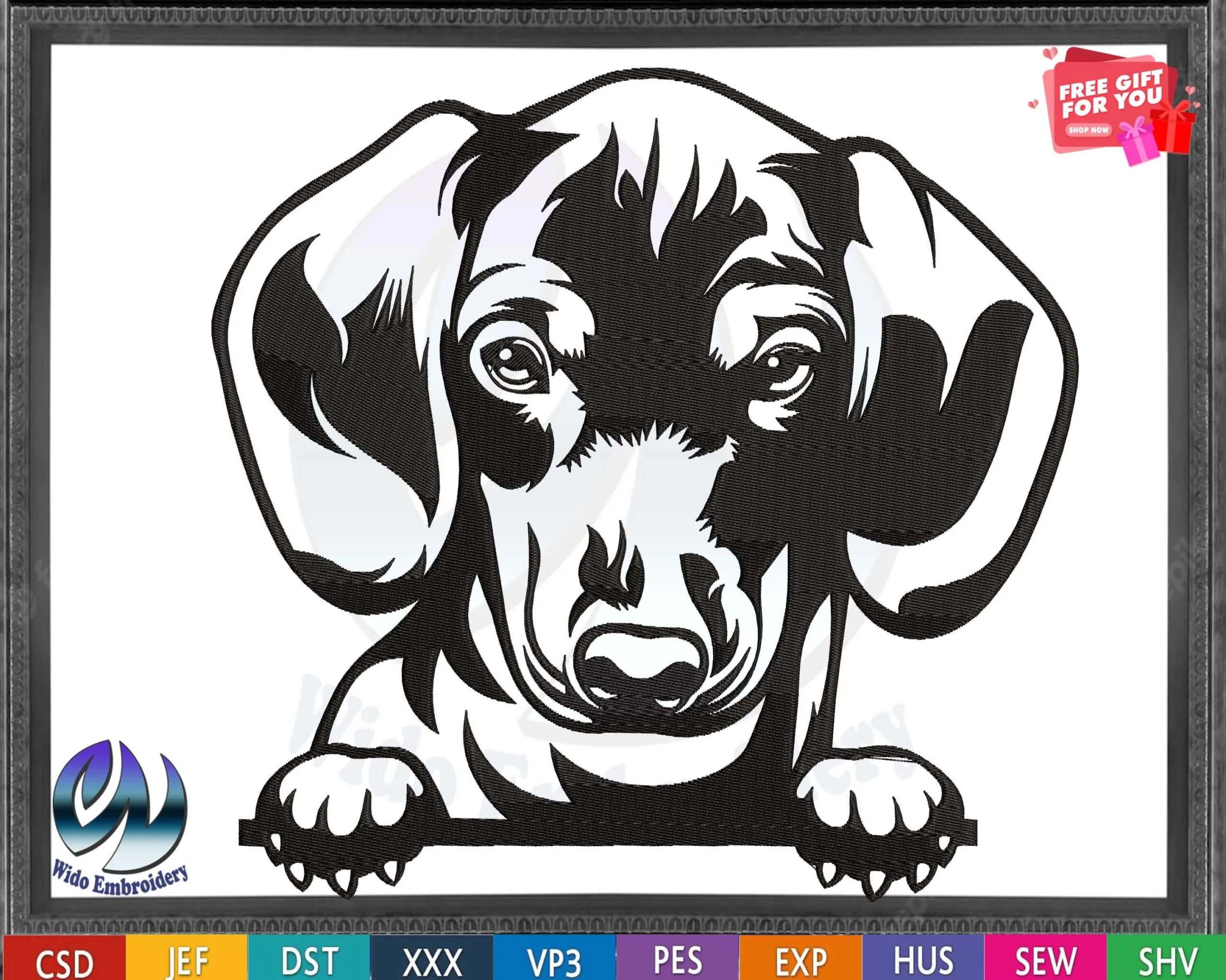 dogs embroidery design from widoembroidery.com