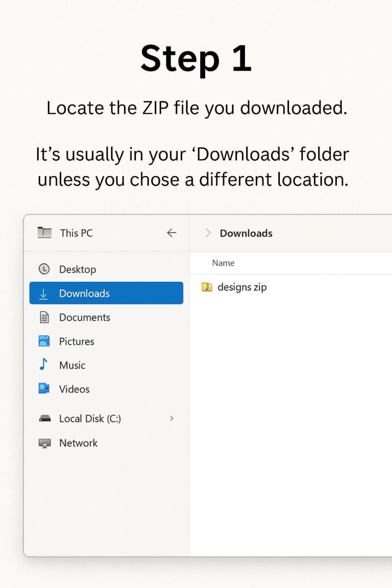 Locate the ZIP file you downloaded.