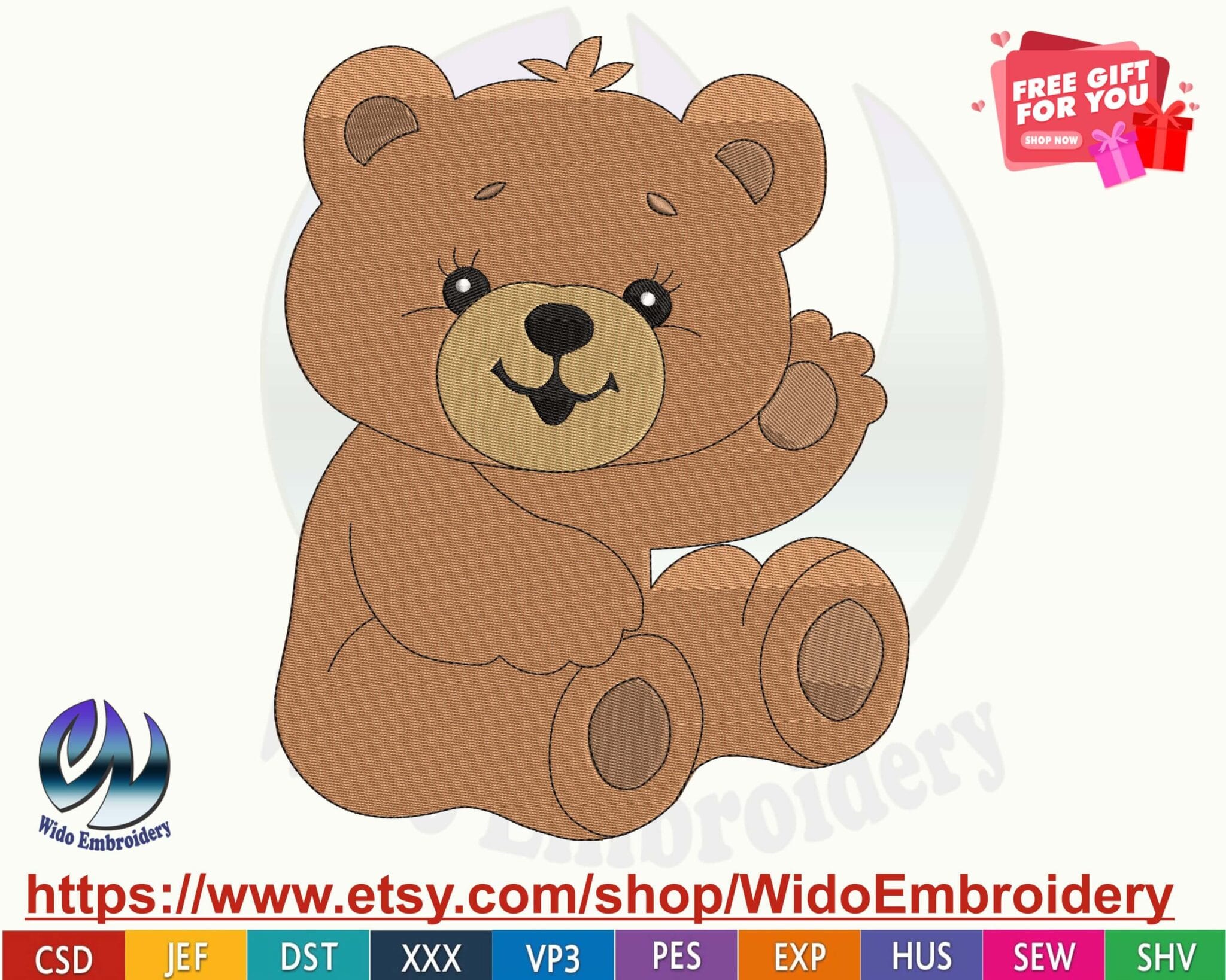 Teddy Bear embroidery from widoembroidery.com
