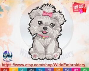 Terrier Embroidery Design from www.widoembroidery.com
