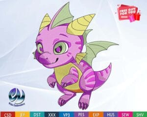 baby dragon fly embroidery design from widoembroidery