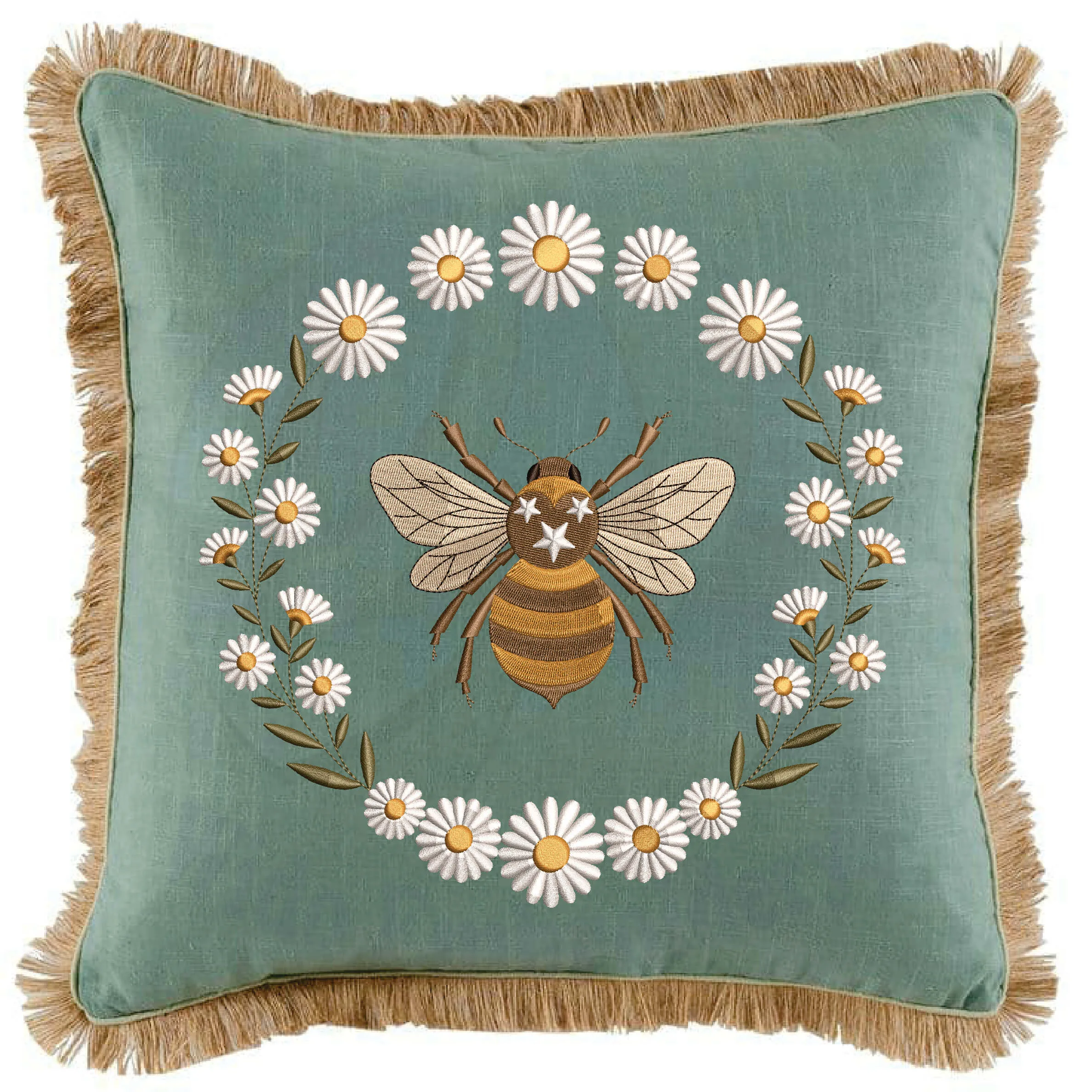 bee fram daisy machine embroidery design from widoembroidery.com