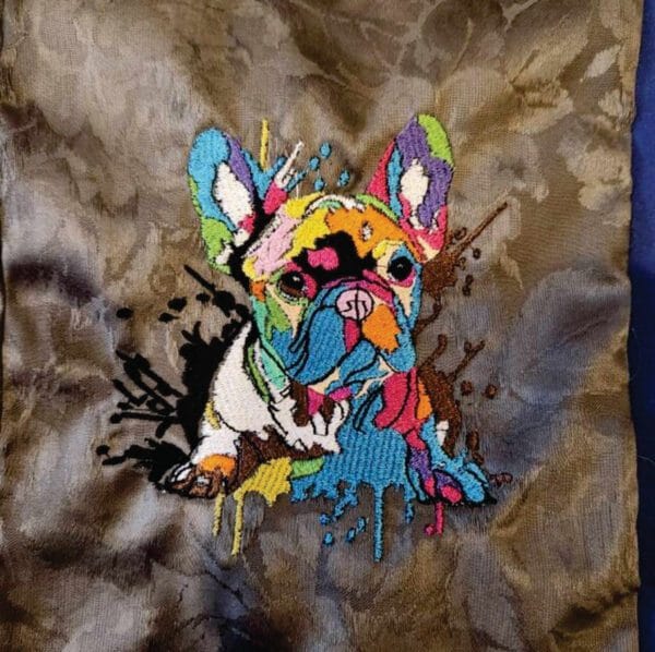 bulldog machine embroidery design from widoembroidery.com