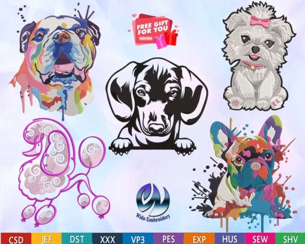 Dog Embroidery Design