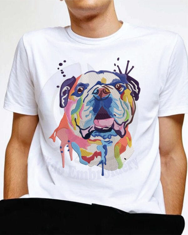 english bulldog embroidery design from widoembroidery.com