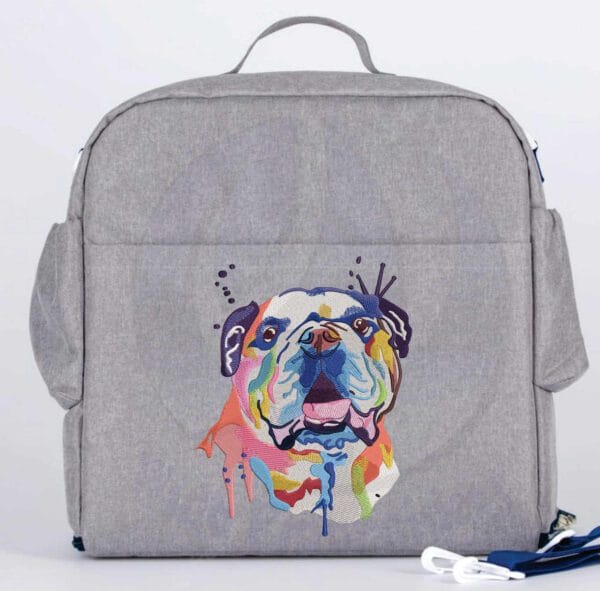 english bulldog embroidery design from widoembroidery.com