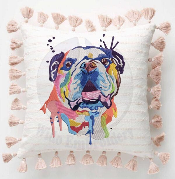 english bulldog embroidery design from widoembroidery.com