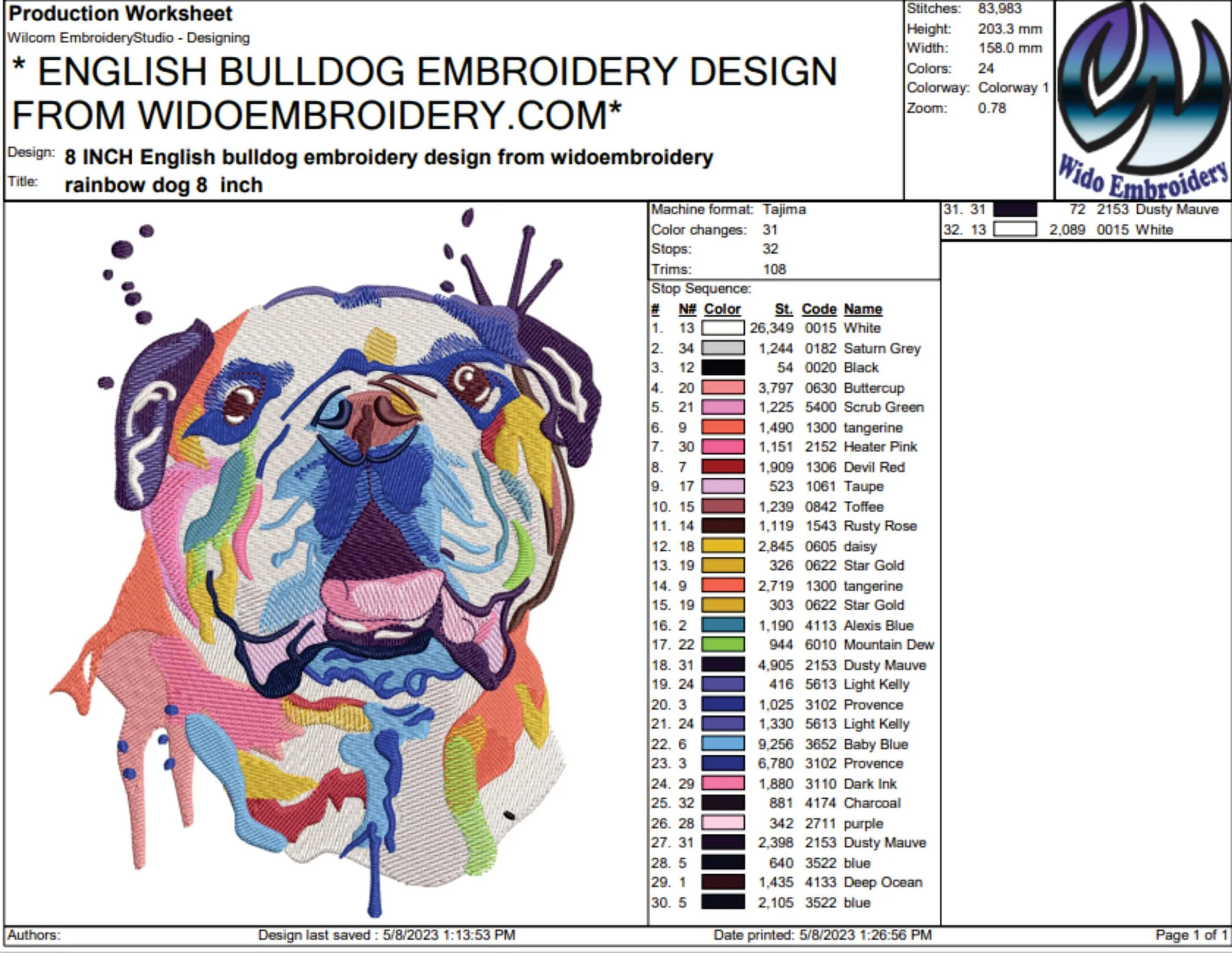 dogs embroidery design from widoembroidery.com