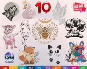 animal embroidery design from widoembroidery.com