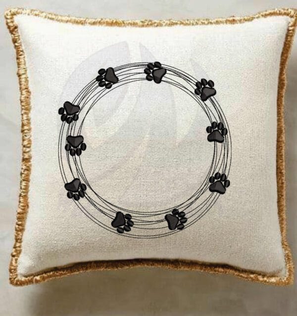frame paw embroidery design from widoembroidery.com