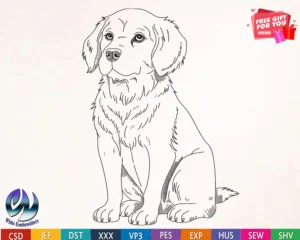 labrador embroidery design from www.widoembroidery.com