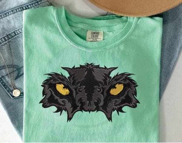 panther mask embroidery design from widoembroidery.com
