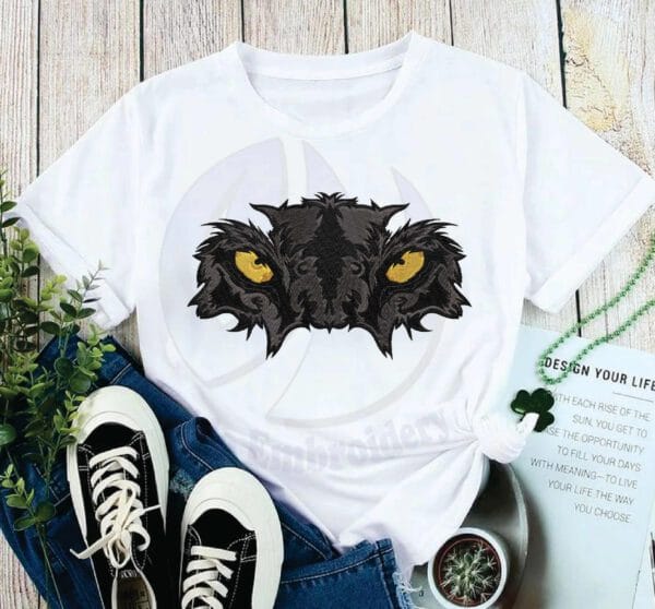 panther mask embroidery design from widoembroidery.com