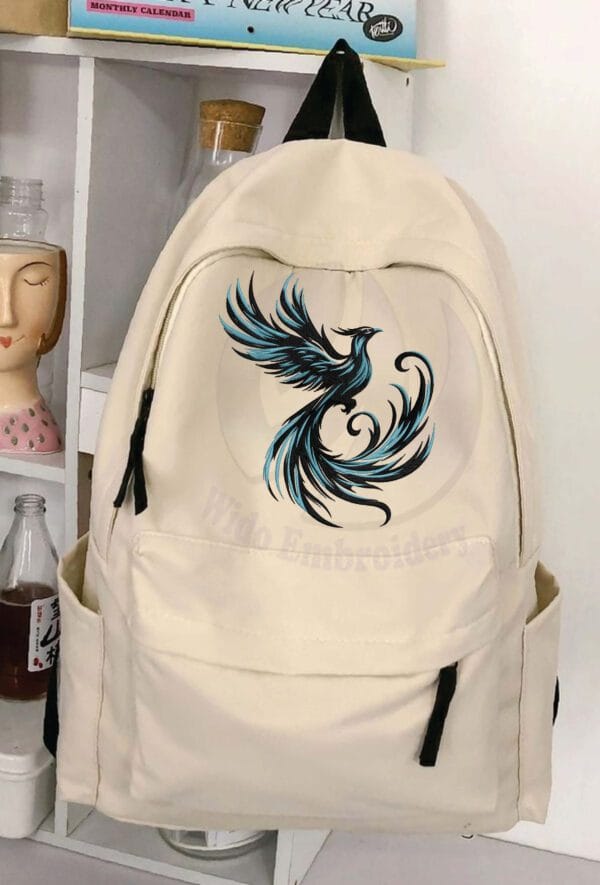 phoenix black embroidery design from widoembroidery.com