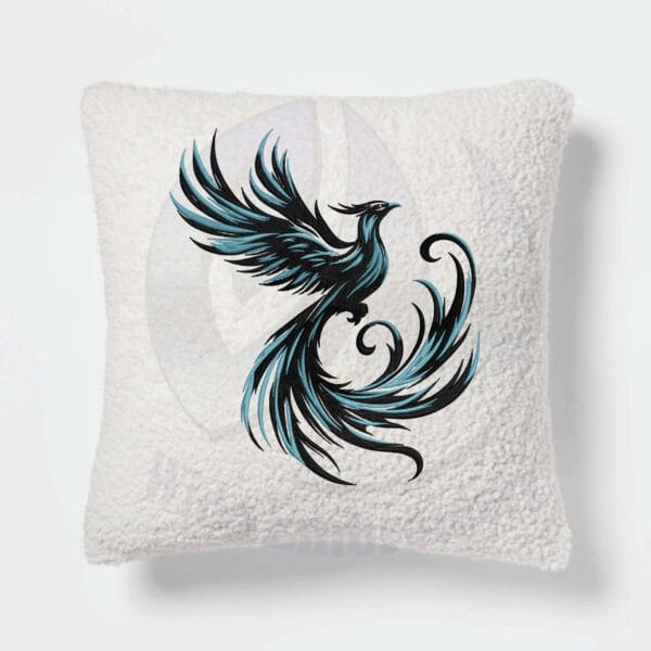 phoenix black embroidery design from widoembroidery.com