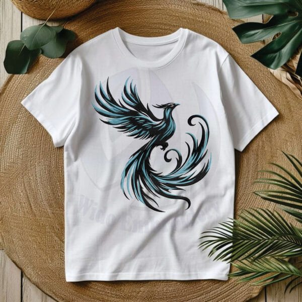 phoenix black embroidery design from widoembroidery.com