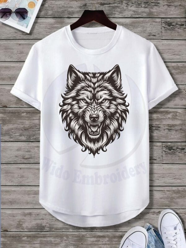 wolf face embrodiery design from widoembroidery.com
