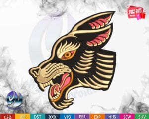 Wolf Embroidery Design